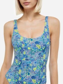 MC2 Saint Barth Lora Scoopback One Piece Swimsuit With Margaret Annie Print | MADE WITH LIBERTY FABRIC -MC2 Saint Barth Shop UID LOR000100245H WOMAN ONEPIECE 00245H BLU 20250320120001 2