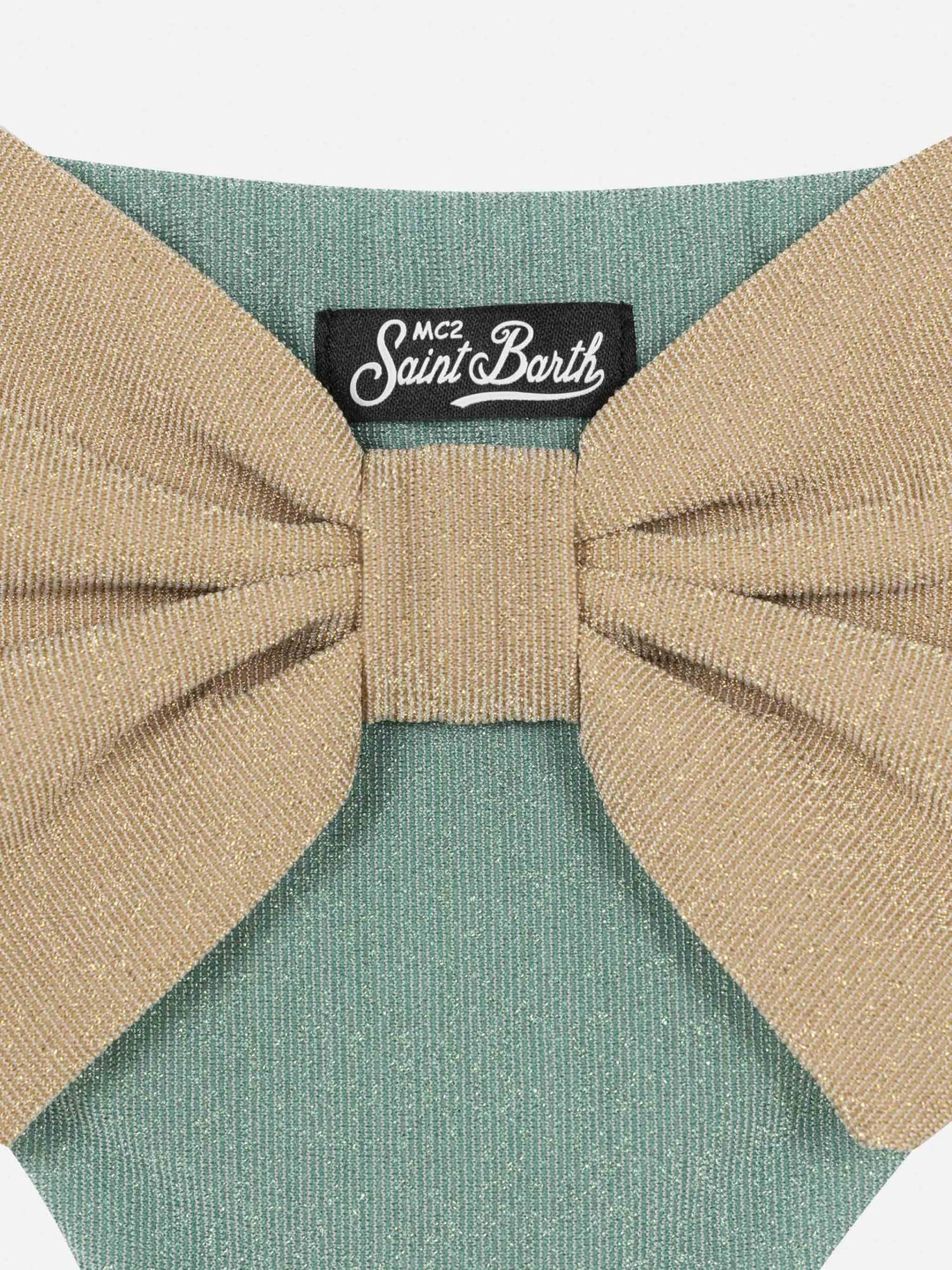 MC2 Saint Barth Madame Water Green Lurex Swim Briefs With Bow 5 MC2 Saint Barth Madame Water Green Lurex Swim Briefs With Bow - Image 3