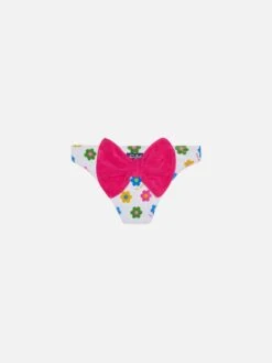 MC2 Saint Barth Girl Terry Swim Briefs With Daisy Print