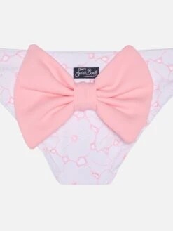 Girl Swim Briefs With Bow -MC2 Saint Barth Shop UID MAD0001BR2121 GIRL BOTTOM PINK 0 0 3