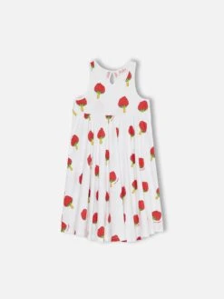 MC2 Saint Barth Girl Cotton Dress Masha With Strawberry Popsicle Print