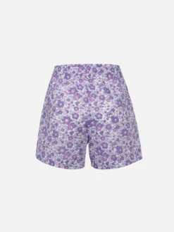 MC2 Saint Barth Woman Cotton Betsy Pull Up Shorts Meave | MADE WITH LIBERTY FABRIC -MC2 Saint Barth Shop UID MEA00202886F WOMAN SHORT PANT LILAC 02