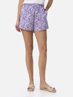 MC2 Saint Barth Woman Cotton Betsy Pull Up Shorts Meave | MADE WITH LIBERTY FABRIC