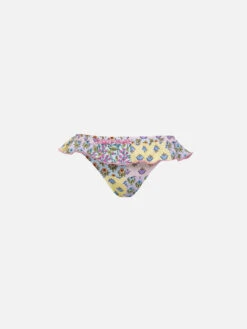 MC2 Saint Barth Girl Ruffled Swim Briefs Melly With Flower Print