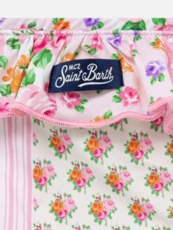 MC2 Saint Barth Melly Ruffled Swim Briefs With Flower Patch Print -MC2 Saint Barth Shop UID MELL00101092H GIRL BOTTOM PINK FUNNYPRINTS MC2 20250516141707 03