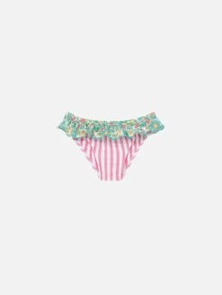 MC2 Saint Barth Melly Ruffled Swim Briefs With Betsy Patch Print | MADE WITH LIBERTY FABRIC