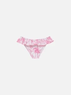 MC2 Saint Barth Melly Ruffled Swim Briefs With Toile De Jouy Print