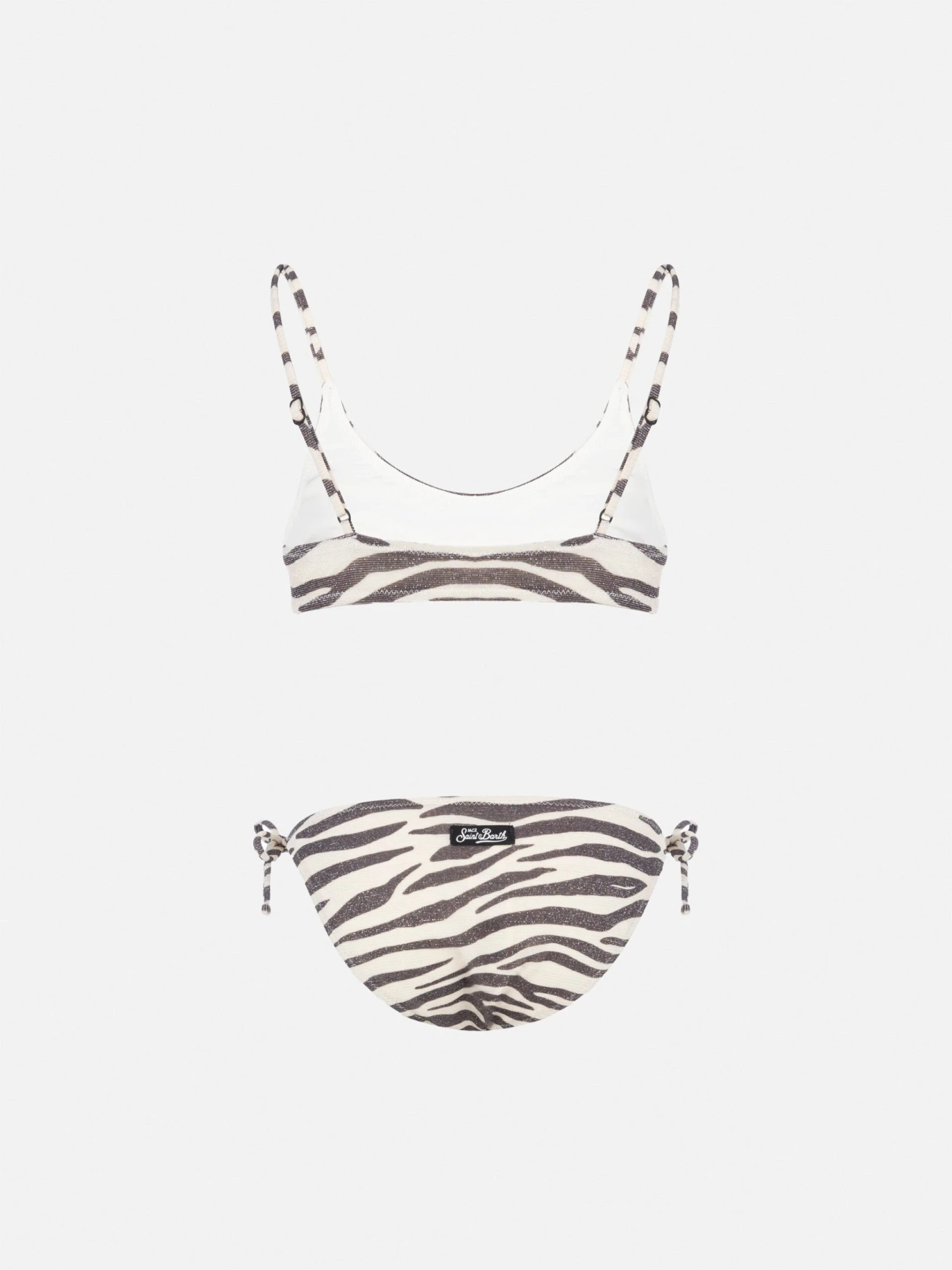 MC2 Saint Barth Paloma Jr Lurex Bralette Bikini With Zebra Print 4 MC2 Saint Barth Paloma Jr Lurex Bralette Bikini With Zebra Print - Image 2
