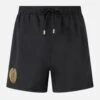 MC2 Saint Barth Black Classic Light Swim Shorts Patmos With Milan 125 Embroidery | AC MILAN 125 SPECIAL EDITION