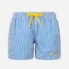 MC2 Saint Barth Boy Seersucker Striped Mid-length Swim Shorts Patmos Jr