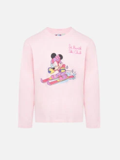 MC2 Saint Barth Girl Pink Long-sleeve T-shirt Penny With Minnie Print | DISNEY SPECIAL EDITION
