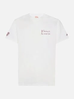 MC2 Saint Barth Classic Fit Cotton Jersey T-shirt Portofino With Il Torino è La Mia Lei Embroidery | TORINO FC SPECIAL EDITION -MC2 Saint Barth Shop UID POT000107335H MAN T SHIRT WHITE MC2 TORINOFC 5