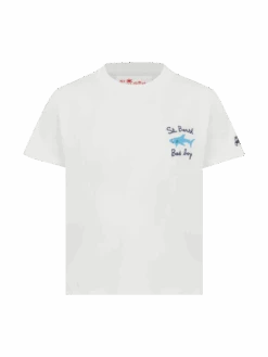 MC2 Saint Barth Portofino Jr Cotton Jersey T-shirt With St. Barth Bad Boy Embroidery