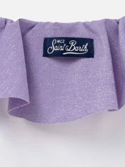 One Shoulder Ruffled Girl Bikini -MC2 Saint Barth Shop UID ROS0001OOG24 GIRL BIKINI PURPLE MC2 MC2 03