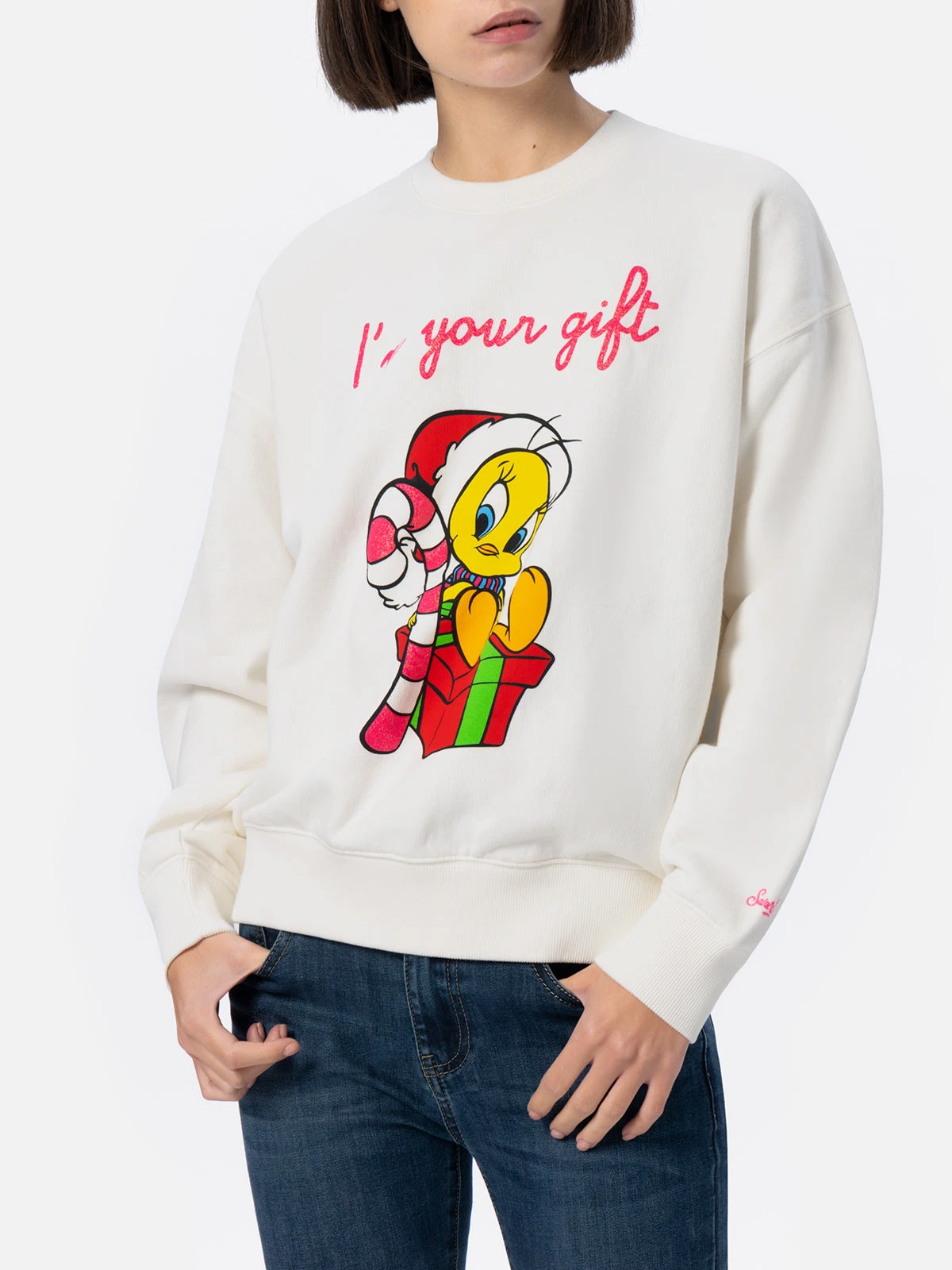 MC2 Saint Barth Woman Fleece Sweatshirt With Tweety Print | WARNER BROS 3 MC2 Saint Barth Woman Fleece Sweatshirt With Tweety Print | WARNER BROS