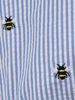 MC2 Saint Barth Girl Seersucker Cotton One Piece Swimsuit Tilda With Ruffled Straps -MC2 Saint Barth Shop UID TILD000200325F GIRL ONE PIECE BLUETTE SEERSUCKER 02