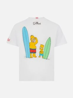 MC2 Saint Barth Boy Cotton T-shirt With Bart And Homer Print And Embroidery | THE SIMPSON SPECIAL EDITION
