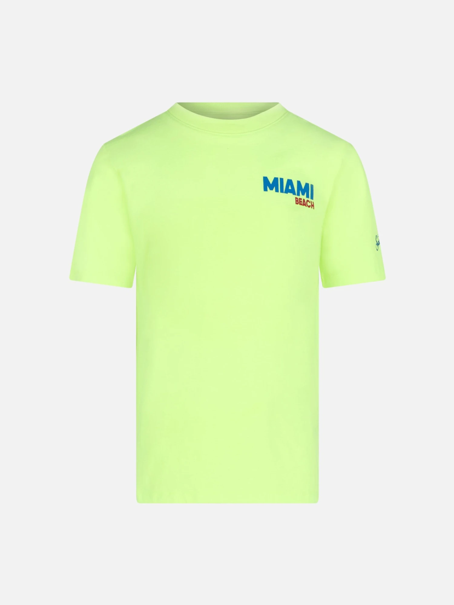 MC2 Saint Barth Boy Cotton T-shirt With Miami Beach Postcard Print 3 MC2 Saint Barth Boy Cotton T-shirt With Miami Beach Postcard Print
