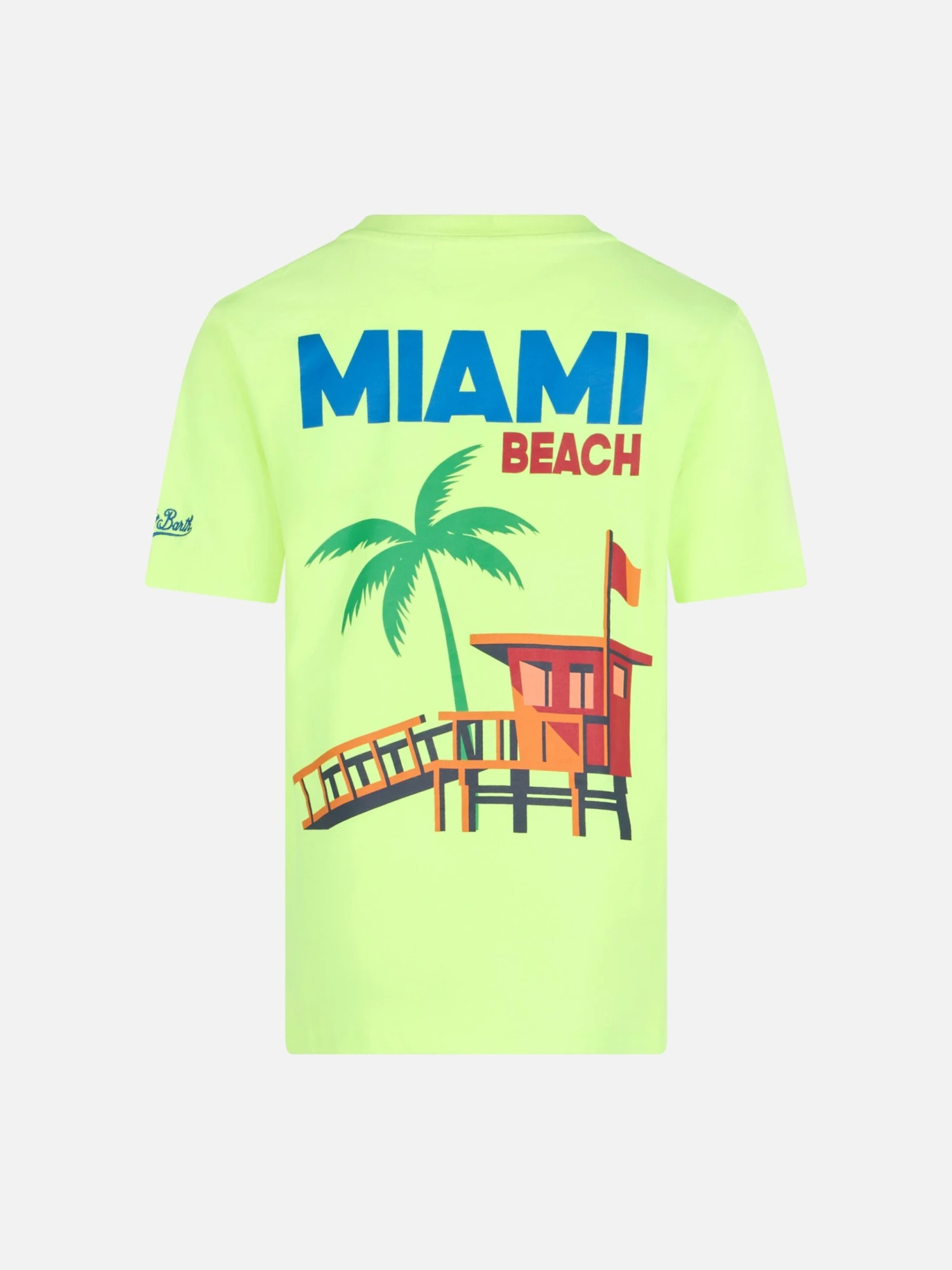 MC2 Saint Barth Boy Cotton T-shirt With Miami Beach Postcard Print 4 MC2 Saint Barth Boy Cotton T-shirt With Miami Beach Postcard Print - Image 2