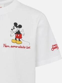 MC2 Saint Barth Cotton T-shirt With Non Sono Stato Io Embroidery And Mickey Mouse Print | DISNEY® SPECIAL EDITION -MC2 Saint Barth Shop UID TSH000101268H BOY T SHIRT WHITE CHARACTERS DISNEY 03