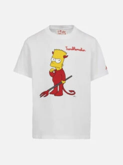 MC2 Saint Barth Boy Cotton T-shirt With Bart Print And Embroidery | THE SIMPSON SPECIAL EDITION