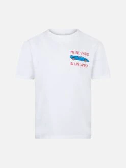 MC2 Saint Barth Cotton T-shirt With Me Ne Vado In Un Lambo Embroidery
