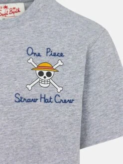 MC2 Saint Barth Cotton T-shirt With One Piece Embroidery And Print | ONE PIECE SPECIAL EDITION -MC2 Saint Barth Shop UID TSH000104479H BOY T SHIRT LIGHTGREYMELANGE CHARACTERS ONEPIECE 20250516141707 03