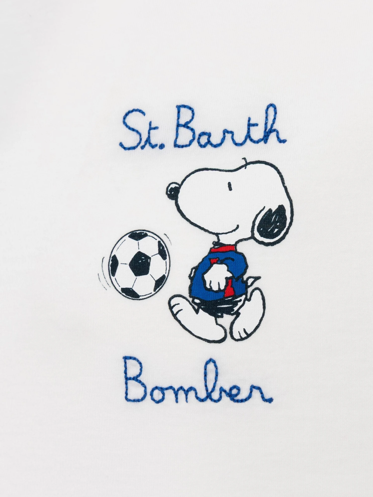 MC2 Saint Barth Organic Cotton T-shirt With St. Barth Snoopy Bomber Embroidery | SNOOPY PEANUTS® SPECIAL EDITION 5 MC2 Saint Barth Organic Cotton T-shirt With St. Barth Snoopy Bomber Embroidery | SNOOPY PEANUTS® SPECIAL EDITION - Image 3