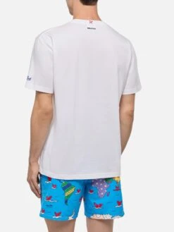MC2 Saint Barth Cotton T-shirt With Romero Britto Design Print | BRITTO SPECIAL EDITION -MC2 Saint Barth Shop UID TSHM00102899H MAN T SHIRT WHITE ART ROMEROBRITTO 3