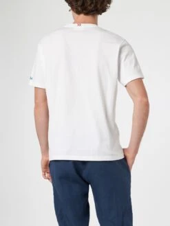 MC2 Saint Barth Man Cotton T-shirt With Panda Print And Italian Surfer Embroidery | PANDA SPECIAL EDITION -MC2 Saint Barth Shop UID TSHM00103021F MAN T SHIRT WHITE 3