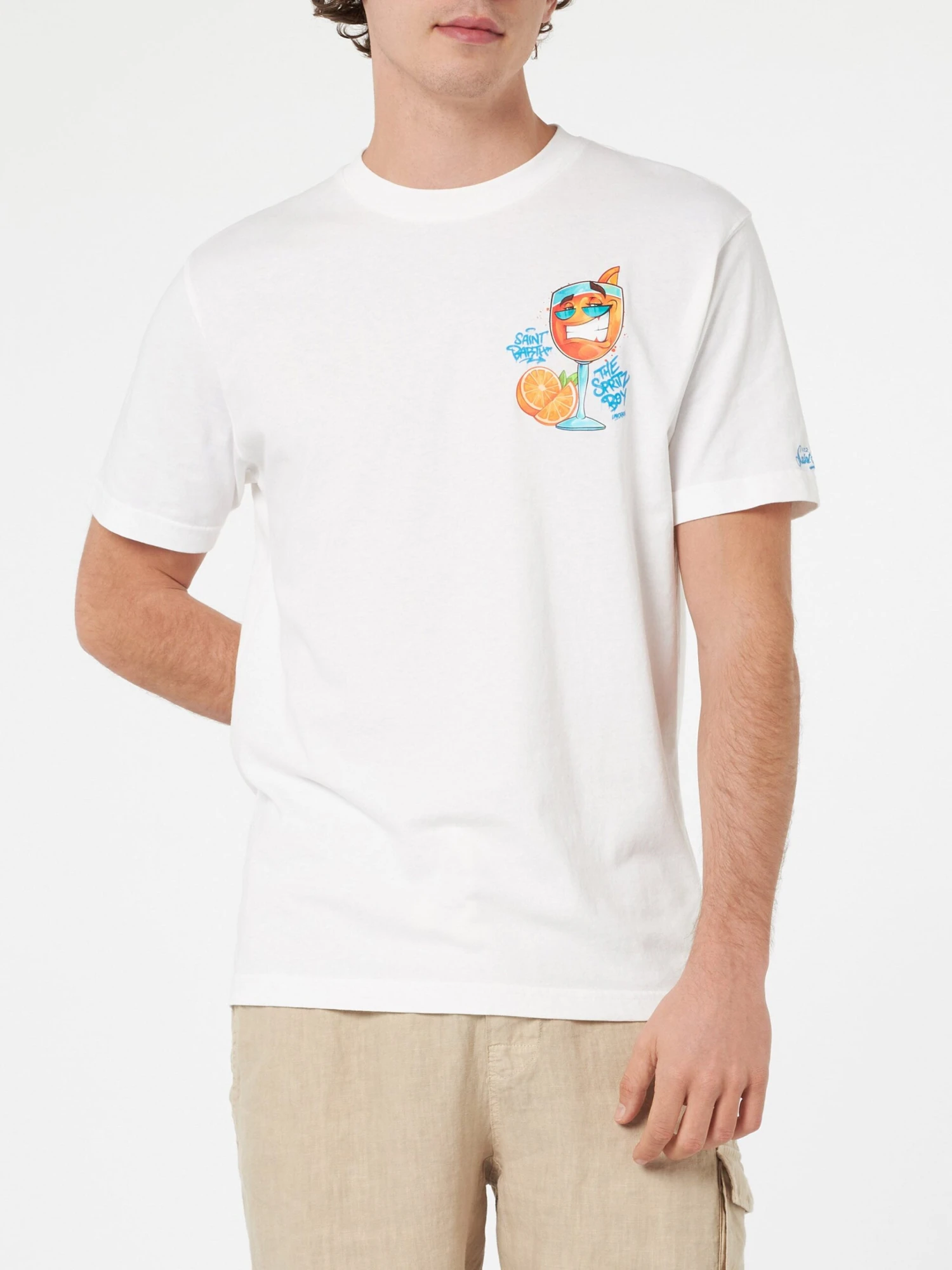 MC2 Saint Barth Man Cotton T-shirt With Cryptopuppets Spritz Front And Back Placed Print | CRYPTOPUPPETS SPECIAL EDITION 5 MC2 Saint Barth Man Cotton T-shirt With Cryptopuppets Spritz Front And Back Placed Print | CRYPTOPUPPETS SPECIAL EDITION - Image 3