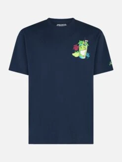MC2 Saint Barth Man Cotton T-shirt With Cryptopuppets Mojito Front And Back Placed Print | CRYPTOPUPPETS SPECIAL EDITION -MC2 Saint Barth Shop UID TSHM00103471F MAN T SHIRT BLUE 1