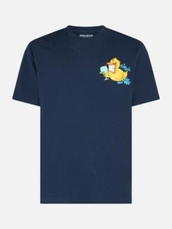MC2 Saint Barth Man Cotton T-shirt With Cryptopuppets Ducky Gin Front And Back Placed Print | CRYPTOPUPPETS SPECIAL EDITION -MC2 Saint Barth Shop UID TSHM00103477F MAN T SHIRT BLUE 1