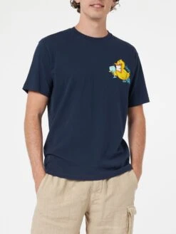 MC2 Saint Barth Man Cotton T-shirt With Cryptopuppets Ducky Gin Front And Back Placed Print | CRYPTOPUPPETS SPECIAL EDITION -MC2 Saint Barth Shop UID TSHM00103477F MAN T SHIRT BLUE 3