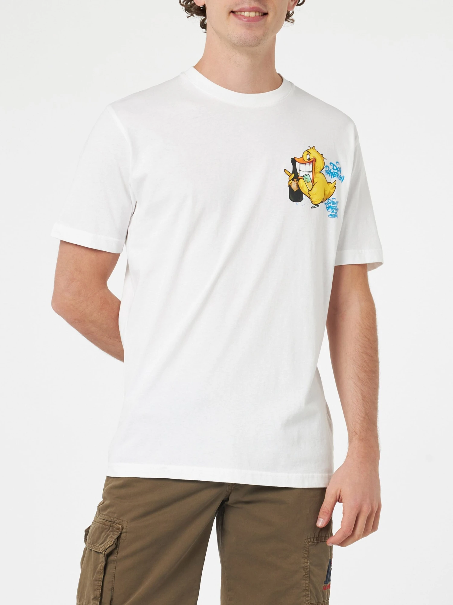 MC2 Saint Barth Man Cotton T-shirt With Cryptopuppets Ducky Bollicine Front And Back Placed Print | CRYPTOPUPPETS SPECIAL EDITION 4 MC2 Saint Barth Man Cotton T-shirt With Cryptopuppets Ducky Bollicine Front And Back Placed Print | CRYPTOPUPPETS SPECIAL EDITION - Image 2