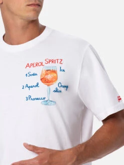MC2 Saint Barth Man Cotton T-shirt With Aperol Spritz Print And Embroidery | APEROL SPECIAL EDITION