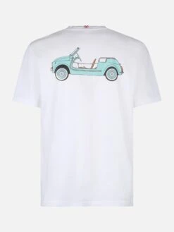 MC2 Saint Barth Man Cotton T-shirt With Spiaggina Front And Back Placed Print | FIAT 500 SPECIAL EDITION -MC2 Saint Barth Shop UID TSHM00103934F MAN T SHIRT WHITE 2