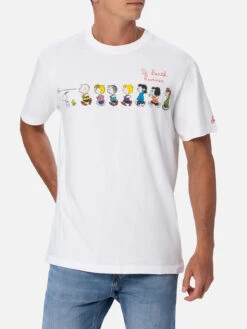 MC2 Saint Barth Man Cotton T-shirt With Peanuts Print And Embroidery| SNOOPY PEANUTS™ SPECIAL EDITION