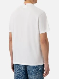 MC2 Saint Barth Cotton T-shirt With Aperitivo A Portofino Embroidery | PORTOFINO DRY GIN SPECIAL EDITION -MC2 Saint Barth Shop UID TSHM00105645H MAN T SHIRT WHITE PORTOFINODRYGIN 20250304171944 02