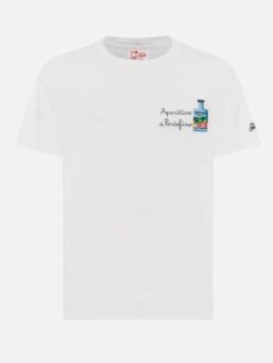 MC2 Saint Barth Cotton T-shirt With Aperitivo A Portofino Embroidery | PORTOFINO DRY GIN SPECIAL EDITION -MC2 Saint Barth Shop UID TSHM00105645H MAN T SHIRT WHITE PORTOFINODRYGIN 20250315090000 04