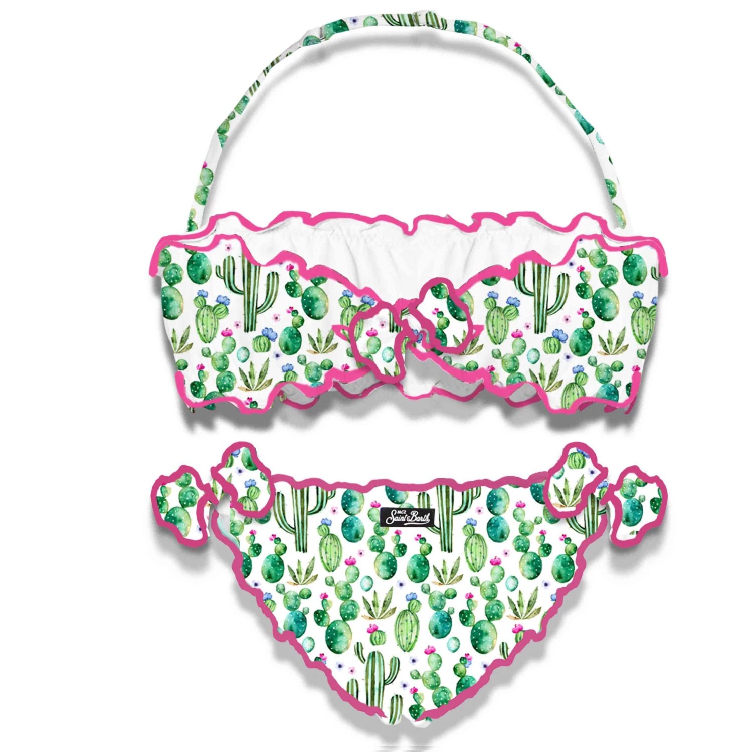Girl Bandeau Bikini With Cactus Print 4 Girl Bandeau Bikini With Cactus Print - Image 2