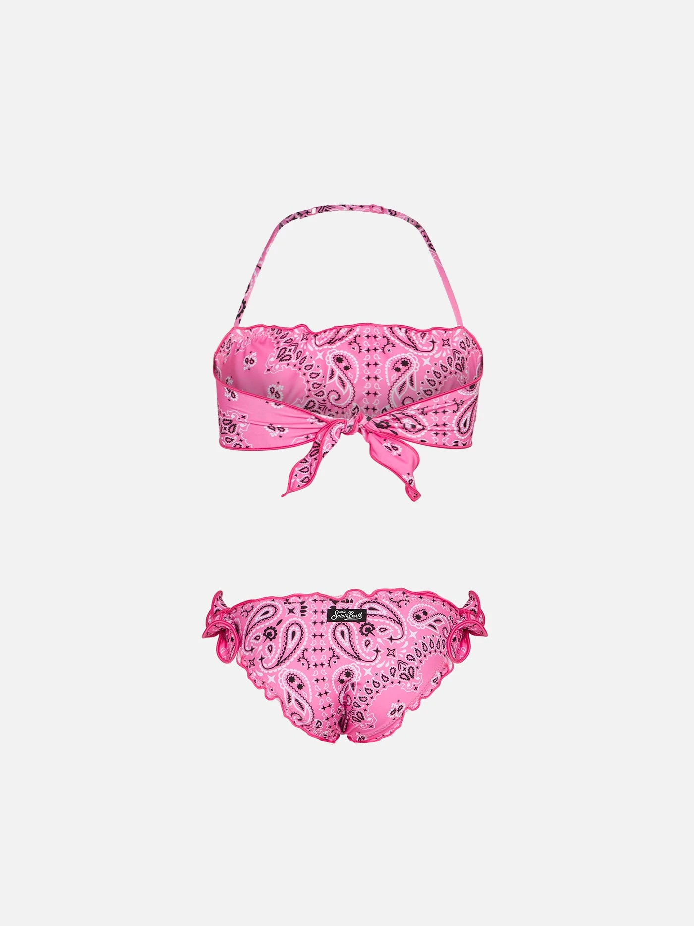 MC2 Saint Barth Girl Bandeau Bikini With Pink Bandanna Print 4 MC2 Saint Barth Girl Bandeau Bikini With Pink Bandanna Print - Image 2