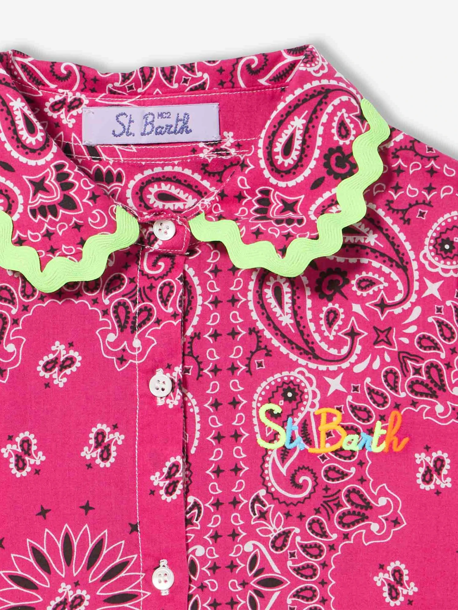 MC2 Saint Barth Girl Fuchsia Dress With Bandanna Pattern 4 MC2 Saint Barth Girl Fuchsia Dress With Bandanna Pattern - Image 2