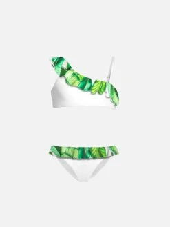 One Shoulder Ruffle Girl Bikini