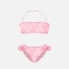 Girl Pink Sangallo Bandeau Bikini -MC2 Saint Barth Shop bikini sangallo pink front