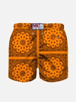 Orange Boy Swim Shorts -MC2 Saint Barth Shop boy orange bandana swim shorts 2