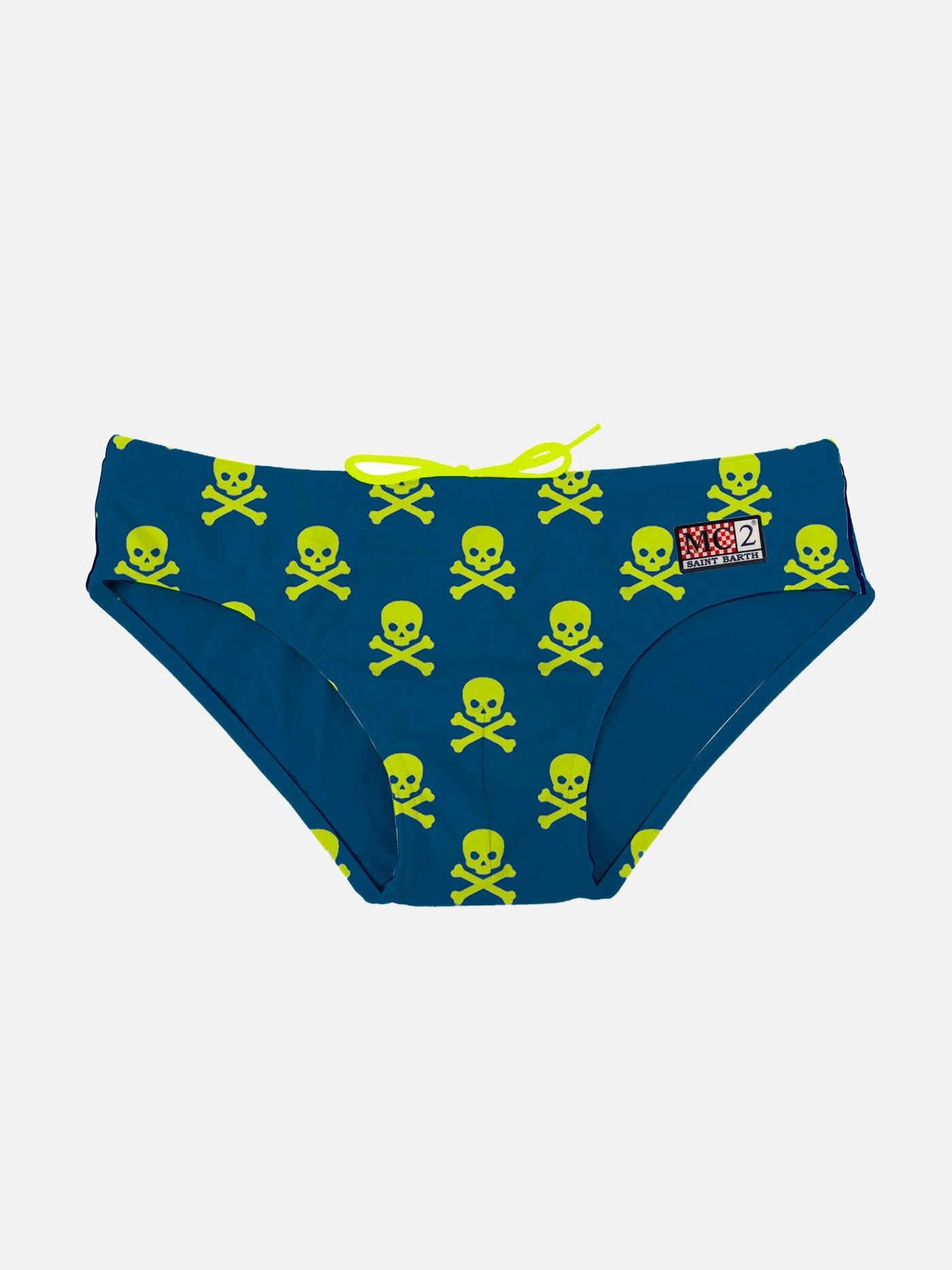 Yellow Fluo Skulls Boy Swim Briefs 3 Yellow Fluo Skulls Boy Swim Briefs