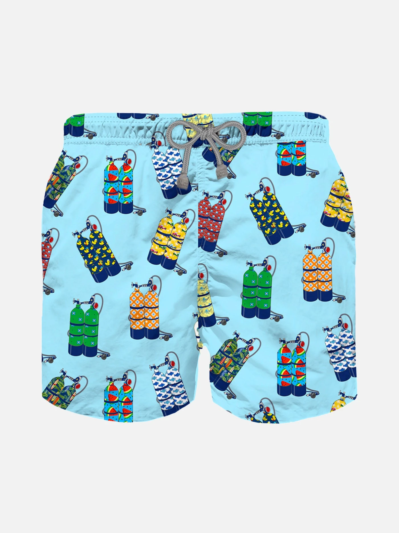 Light Blue Scuba Print Boy Swim Shorts 3 Light Blue Scuba Print Boy Swim Shorts