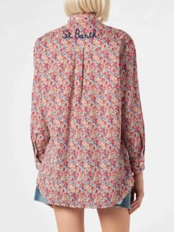 Woman Brigitte Cotton Shirt With Flower Print | Made With Liberty Fabric