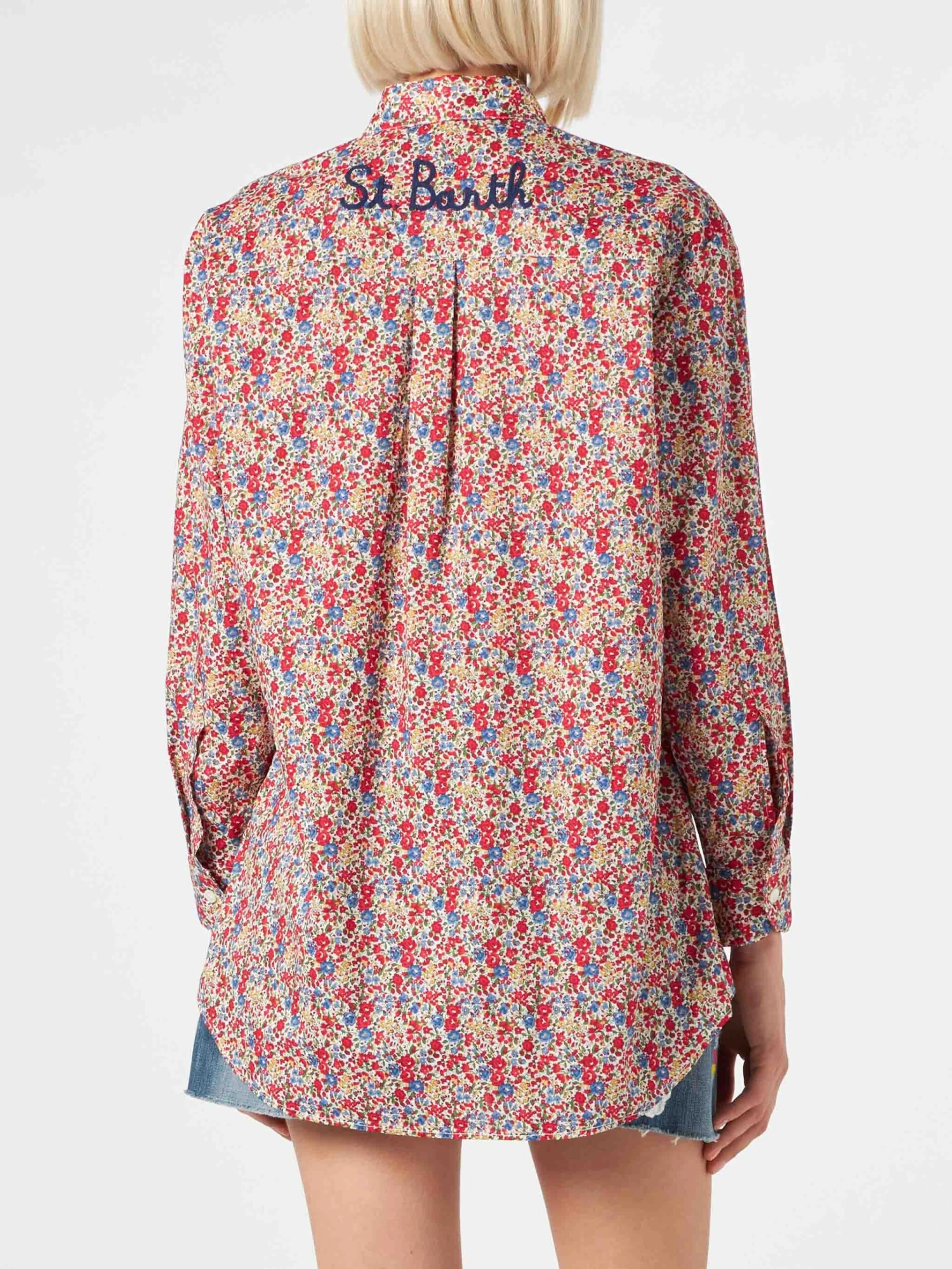 Woman Brigitte Cotton Shirt With Flower Print | Made With Liberty Fabric 3 Woman Brigitte Cotton Shirt With Flower Print | Made With Liberty Fabric